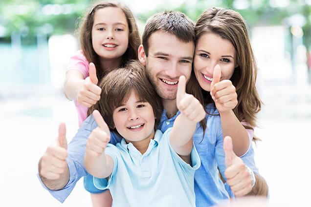 thumbs up from family in Carlisle Pennsylvania for air conditioning services with HB McClure