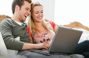 Couple enjoying indoor heating