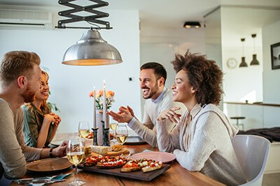 People enjoying indoor heating